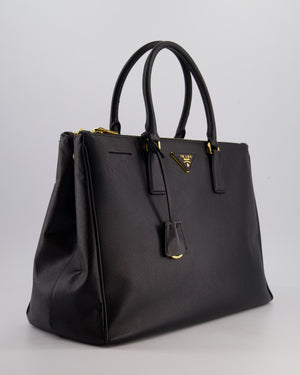 Prada Black Galleria Bag in Saffiano Leather with Gold Hardware RRP £3,700