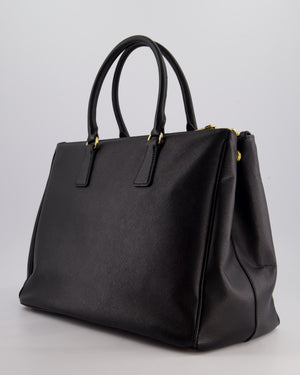 Prada Black Galleria Bag in Saffiano Leather with Gold Hardware RRP £3,700