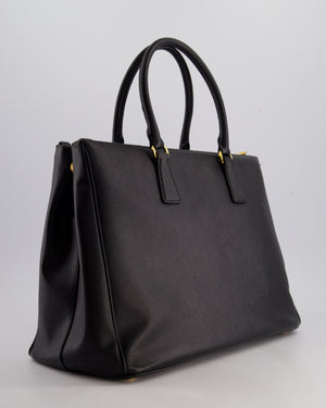 Prada Black Galleria Bag in Saffiano Leather with Gold Hardware RRP £3,700