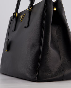 Prada Black Galleria Bag in Saffiano Leather with Gold Hardware RRP £3,700