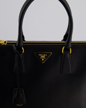 Prada Black Galleria Bag in Saffiano Leather with Gold Hardware RRP £3,700