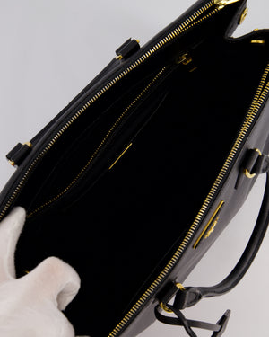 Prada Black Galleria Bag in Saffiano Leather with Gold Hardware RRP £3,700