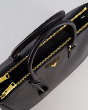 Prada Black Galleria Bag in Saffiano Leather with Gold Hardware RRP £3,700