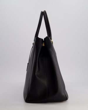 Prada Black Galleria Bag in Saffiano Leather with Gold Hardware RRP £3,700