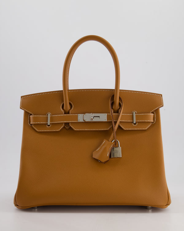 Hermès Birkin 30cm Retourne Bag in Gold Epsom Leather with Palladium Hardware