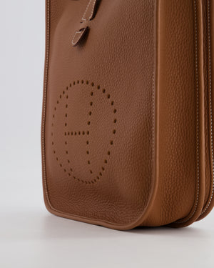 Hermes Evelyne III 29cm Bag in Gold Clemence Leather with Palladium Hardware
