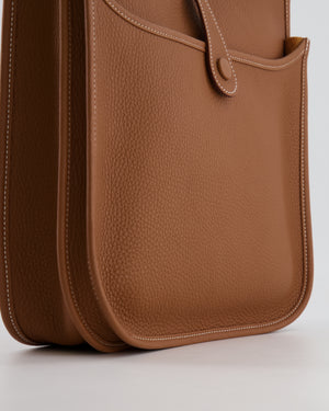 Hermes Evelyne III 29cm Bag in Gold Clemence Leather with Palladium Hardware