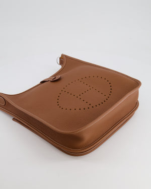 Hermes Evelyne III 29cm Bag in Gold Clemence Leather with Palladium Hardware