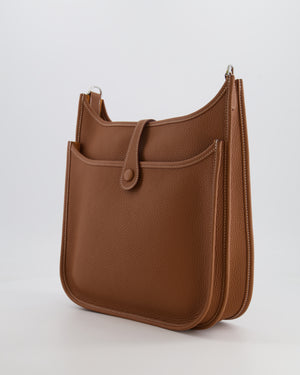 Hermes Evelyne III 29cm Bag in Gold Clemence Leather with Palladium Hardware