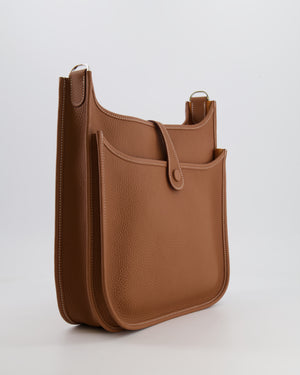Hermes Evelyne III 29cm Bag in Gold Clemence Leather with Palladium Hardware
