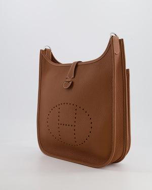 Hermes Evelyne III 29cm Bag in Gold Clemence Leather with Palladium Hardware