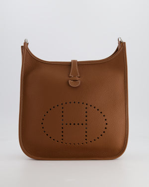 Hermes Evelyne III 29cm Bag in Gold Clemence Leather with Palladium Hardware