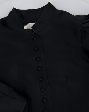 Destree Black SatinCropped Jacket with Puff Sleeves Size XS (UK 6) RRP £450