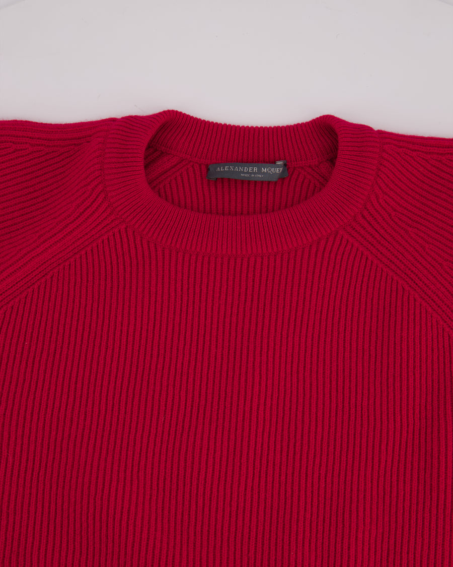 Alexander McQueen Pink Pull Over Knitted Short Sleeve Jumper Size XS (UK 4)