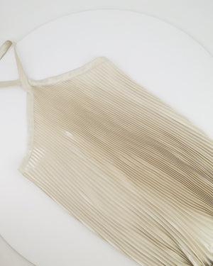L'Idée Champagne Pleated Déesse Gown Dress Size US 4 (UK 8) RRP £352