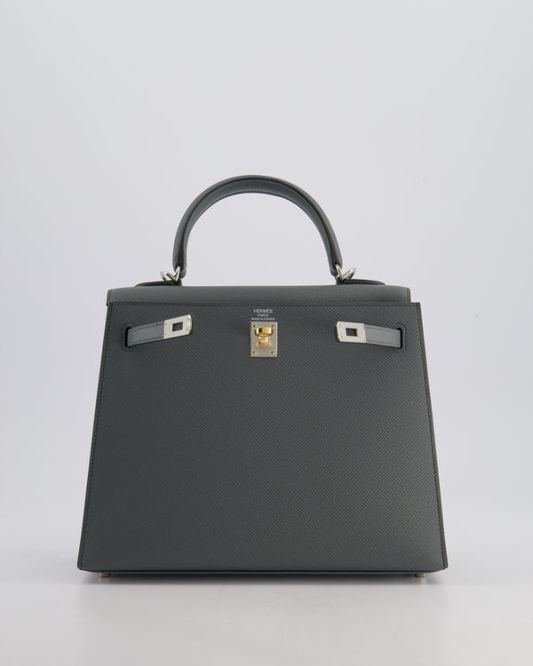 *RARE* Hermès Kelly Sellier 25cm Bag in Vert Amande Epsom Leather with Electrum Mixed Palladium & Gold Hardware