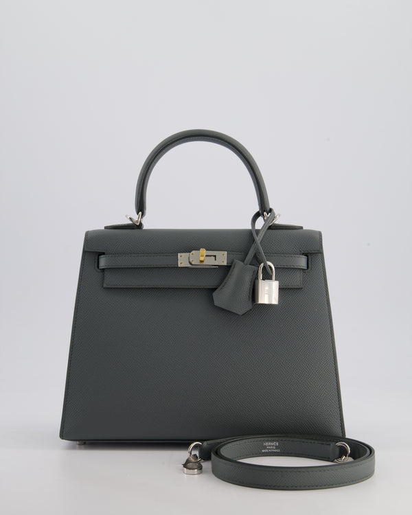 *RARE* Hermès Kelly Sellier 25cm Bag in Vert Amande Epsom Leather with Electrum Mixed Palladium & Gold Hardware