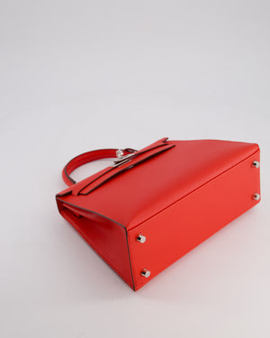 Hermès Kelly 25 Sellier Bag in Rouge De Coeur Madame Leather with Palladium Hardware