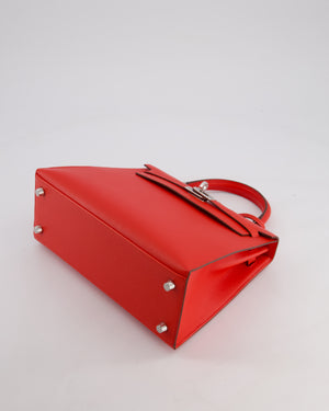 Hermès Kelly 25 Sellier Bag in Rouge De Coeur Madame Leather with Palladium Hardware