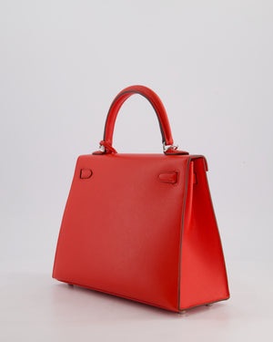 Hermès Kelly 25 Sellier Bag in Rouge De Coeur Madame Leather with Palladium Hardware