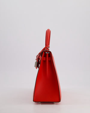 Hermès Kelly 25 Sellier Bag in Rouge De Coeur Madame Leather with Palladium Hardware