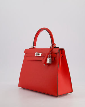 Hermès Kelly 25 Sellier Bag in Rouge De Coeur Madame Leather with Palladium Hardware