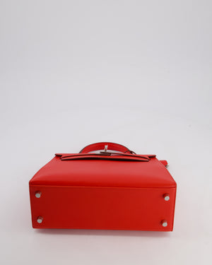 Hermès Kelly 25 Sellier Bag in Rouge De Coeur Madame Leather with Palladium Hardware