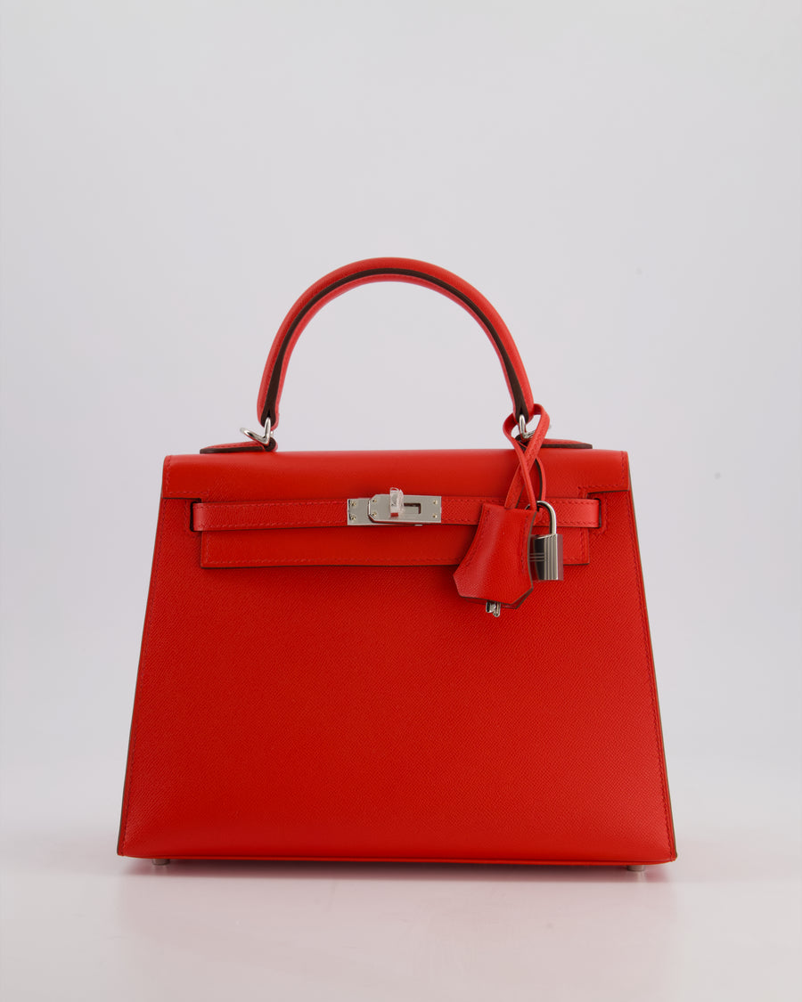 Hermès Kelly 25 Sellier Bag in Rouge De Coeur Madame Leather with Palladium Hardware