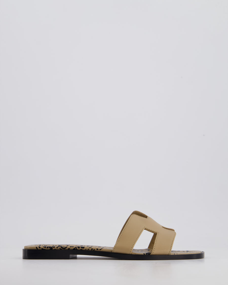 Hermès Beige Argile Oran Swift Sandals Size EU 37.5