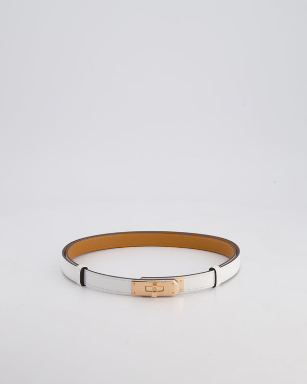 Hermès Kelly 18 Belt in Blanc Leather with Rose Gold Hardware RRP £990