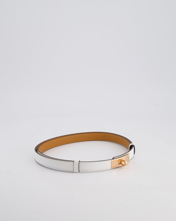 Hermès Kelly 18 Belt in Blanc Leather with Rose Gold Hardware RRP £990