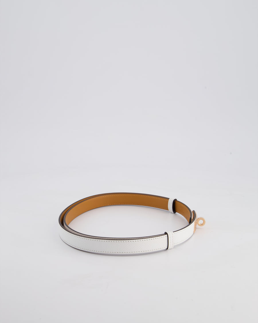 Hermès Kelly 18 Belt in Blanc Leather with Rose Gold Hardware RRP £990