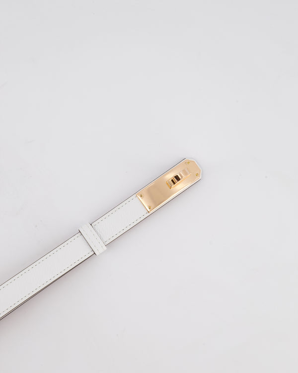 Hermès Kelly 18 Belt in Blanc Leather with Rose Gold Hardware RRP £990