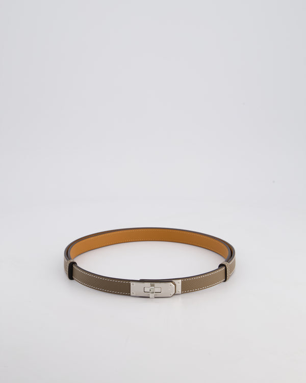 Hermès Kelly 18 Belt in Etoupe Leather with Palladium Hardware RRP £990