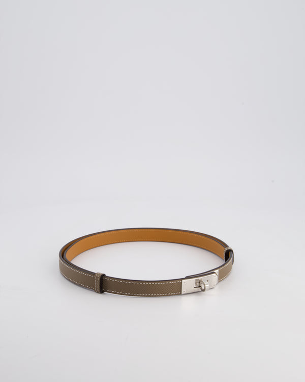 Hermès Kelly 18 Belt in Etoupe Leather with Palladium Hardware RRP £990