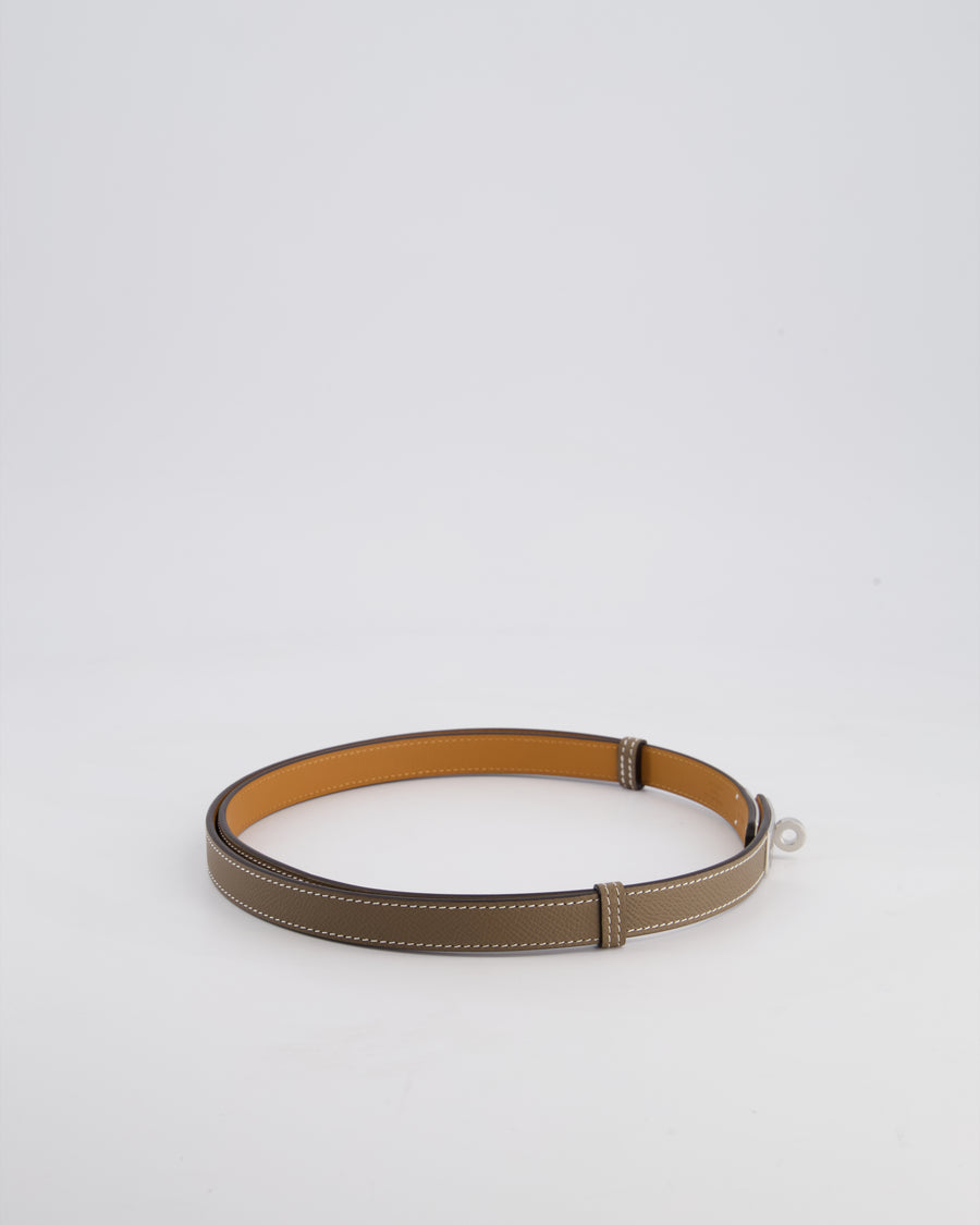 Hermès Kelly 18 Belt in Etoupe Leather with Palladium Hardware RRP £990