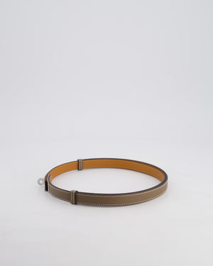 Hermès Kelly 18 Belt in Etoupe Leather with Palladium Hardware RRP £990