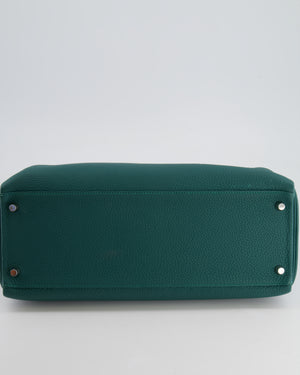 Hermes Kelly 35 Retourne Bag in Vert Vertigo Togo Leather with Palladium Hardware