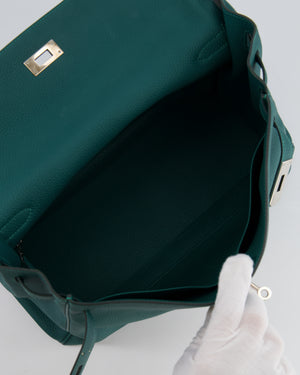 Hermes Kelly 35 Retourne Bag in Vert Vertigo Togo Leather with Palladium Hardware