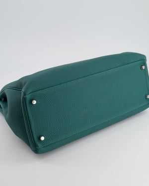 Hermes Kelly 35 Retourne Bag in Vert Vertigo Togo Leather with Palladium Hardware