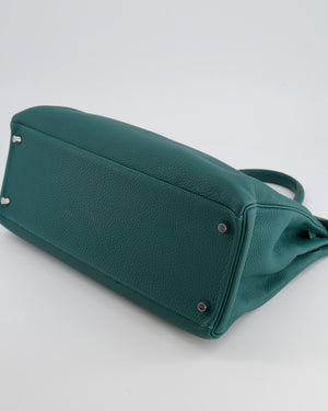 Hermes Kelly 35 Retourne Bag in Vert Vertigo Togo Leather with Palladium Hardware