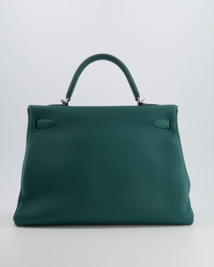 Hermes Kelly 35 Retourne Bag in Vert Vertigo Togo Leather with Palladium Hardware
