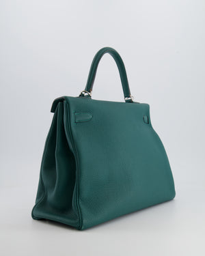 Hermes Kelly 35 Retourne Bag in Vert Vertigo Togo Leather with Palladium Hardware