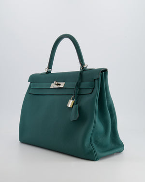 Hermes Kelly 35 Retourne Bag in Vert Vertigo Togo Leather with Palladium Hardware