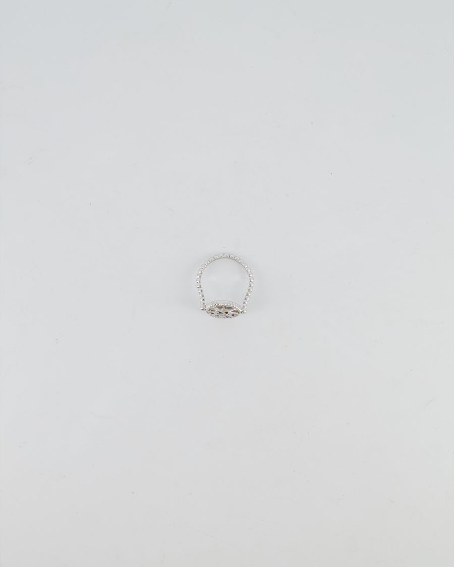 Dior Rose des Vents Ring in White Gold with Diamond and Mother-of-Pearl Size 54 RRP £2,550