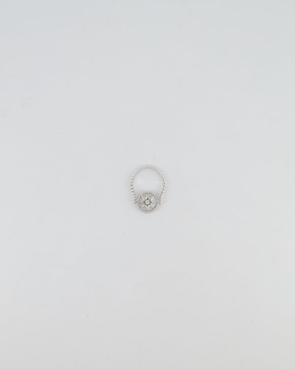 Dior Rose des Vents Ring in White Gold with Diamond and Mother-of-Pearl Size 54 RRP £2,550
