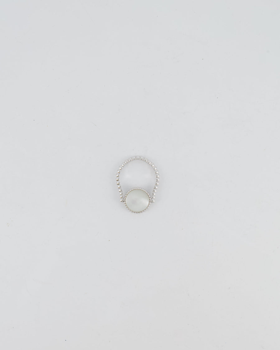 Dior Rose des Vents Ring in White Gold with Diamond and Mother-of-Pearl Size 54 RRP £2,550