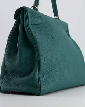 Hermes Kelly 35 Retourne Bag in Vert Vertigo Togo Leather with Palladium Hardware