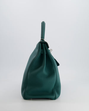 Hermes Kelly 35 Retourne Bag in Vert Vertigo Togo Leather with Palladium Hardware