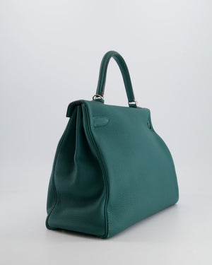 Hermes Kelly 35 Retourne Bag in Vert Vertigo Togo Leather with Palladium Hardware